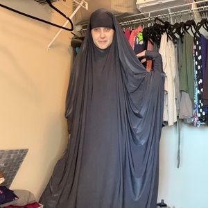 Blue grey 2 piece khimar